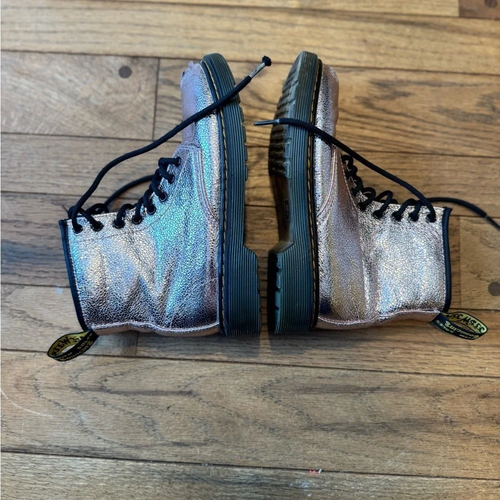 Metallic Lace-Up 1460 Doc Marten Boots Big Kid 2
